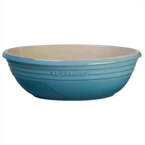3.5-Quart+Stoneware+Oval+Serving+Bowl+in+Caribbean