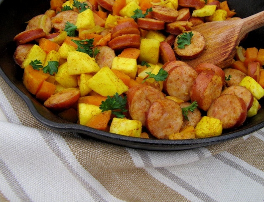 Indian Spiced Sweetpotato Kielbasa ONE Skillet Bake-5 (530x406)