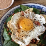 Thumbnail image for Sunny Side Up Spinach Salad with Artichoke Hearts, Pancetta Crisps & Creamy Creole Dressing {Dole~EatingWell Giveaway}